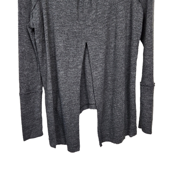 We The Free Charcoal Heathered Gray Turtleneck Open Back Long Sleeve Top Size XS - Picture 8 of 10